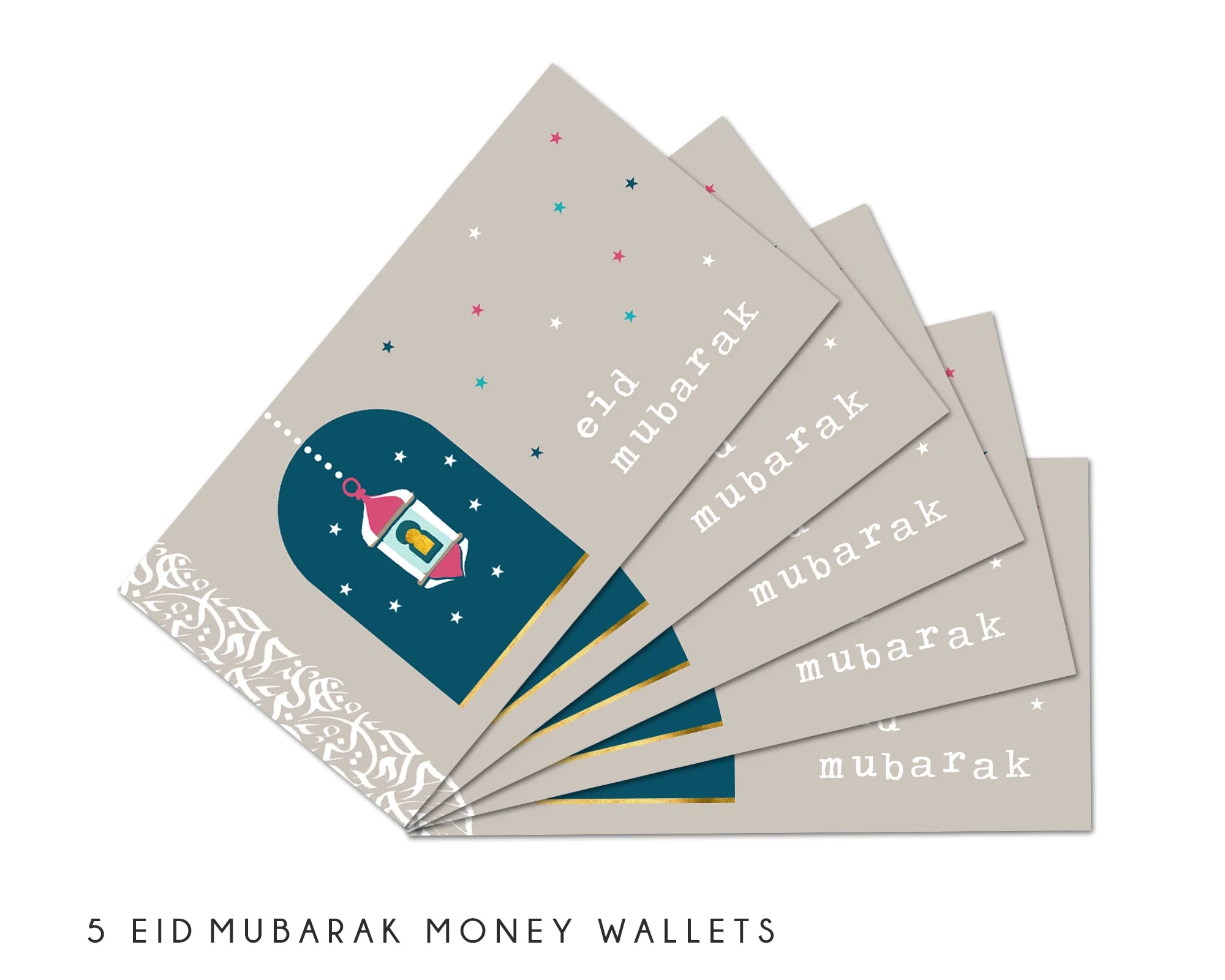 Money Wallets - Eid Mubarak Pack of 5 - Lantern over Arch