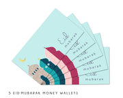Eid Money Wallets - Eid Mubarak Pack of 5 - 3 Mosques