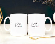 Islamic Printed Ceramic Mug Set - Half His Deen & Half Her Deen Minimalist