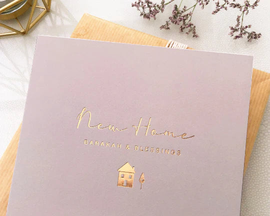 Luxury 'New Home' Barakah & Blessings Gold Foil Card
