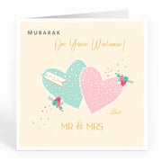 Mubarak On your Walima! Mr & Mrs - Lovehearts Card
