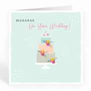 Mubarak On your Wedding! 3 Tier Wedding Cake Card