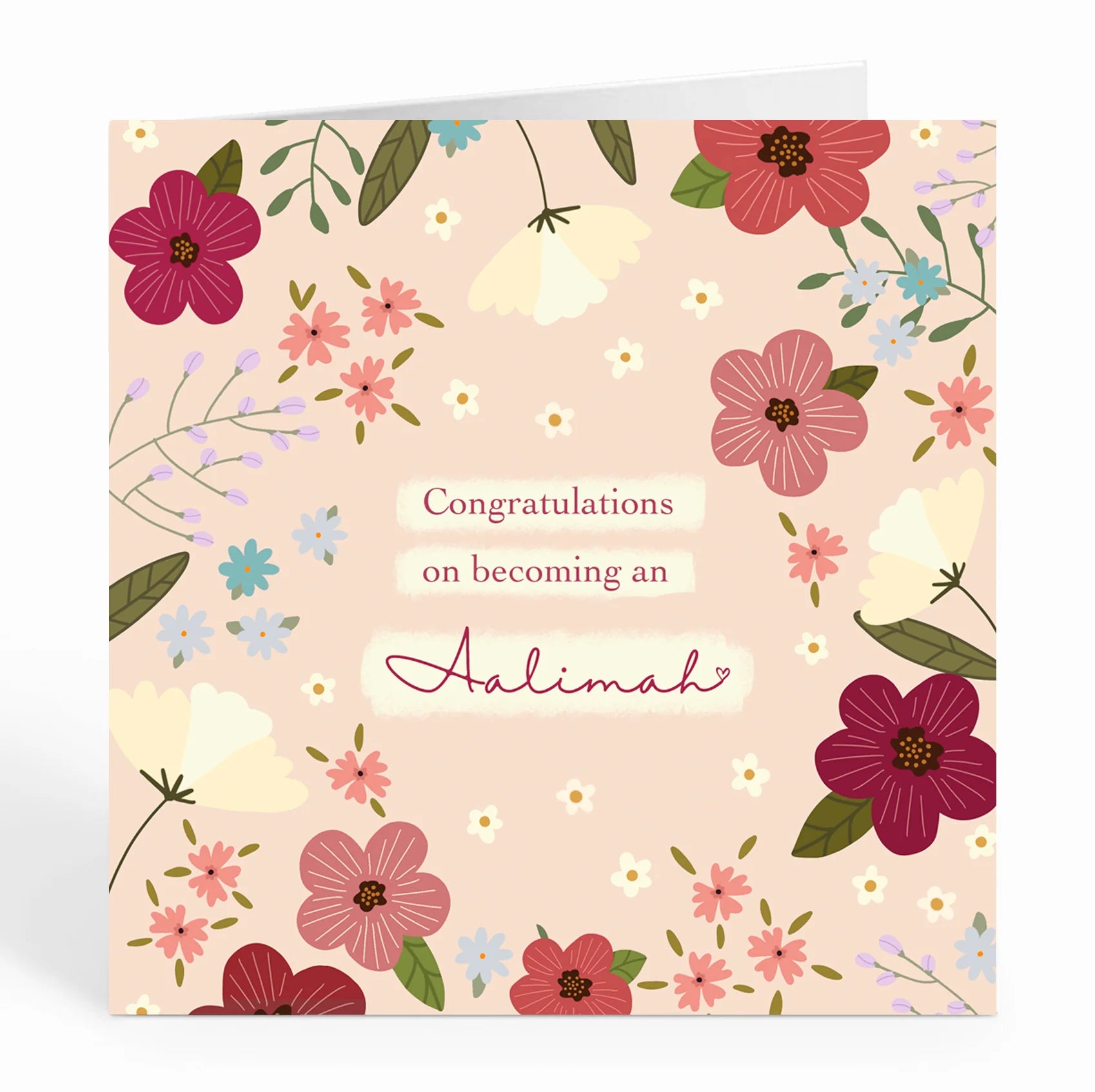 Mubarak! On Graduating As An Aalimah - Floral Pink Card