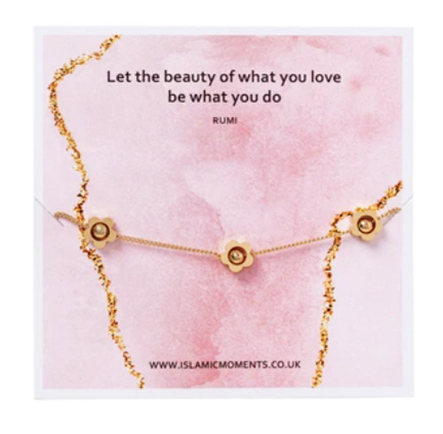Rose Gold Bracelet With Flowers