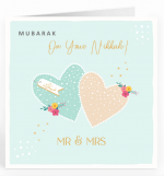 Mubarak On your Nikkah Lovehearts Card