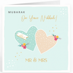 Mubarak On your Nikkah Lovehearts Card