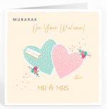 Mubarak On your Walima! Lovehearts Card