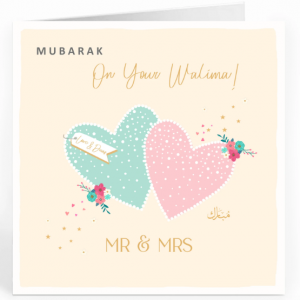 Mubarak On your Walima! Lovehearts Card