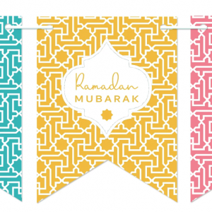 Ramadan Mubarak Bunting In Pastel